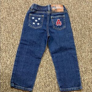 Akademiks Blue Straight-Leg Jeans with Embroidered Details Kids Size 3T